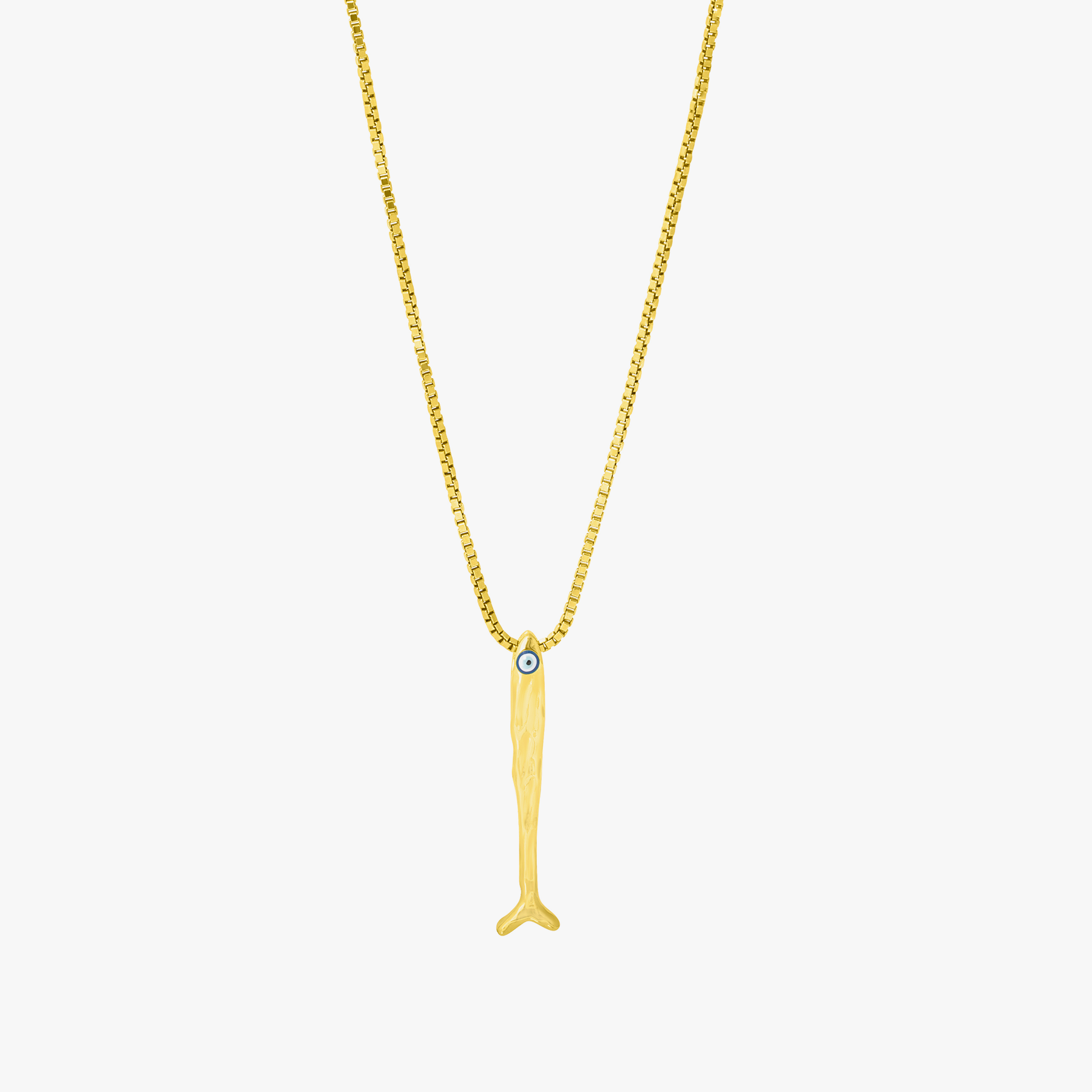 Feng Shui Fish Necklace In Yellow Gold Plated Sterling Silver