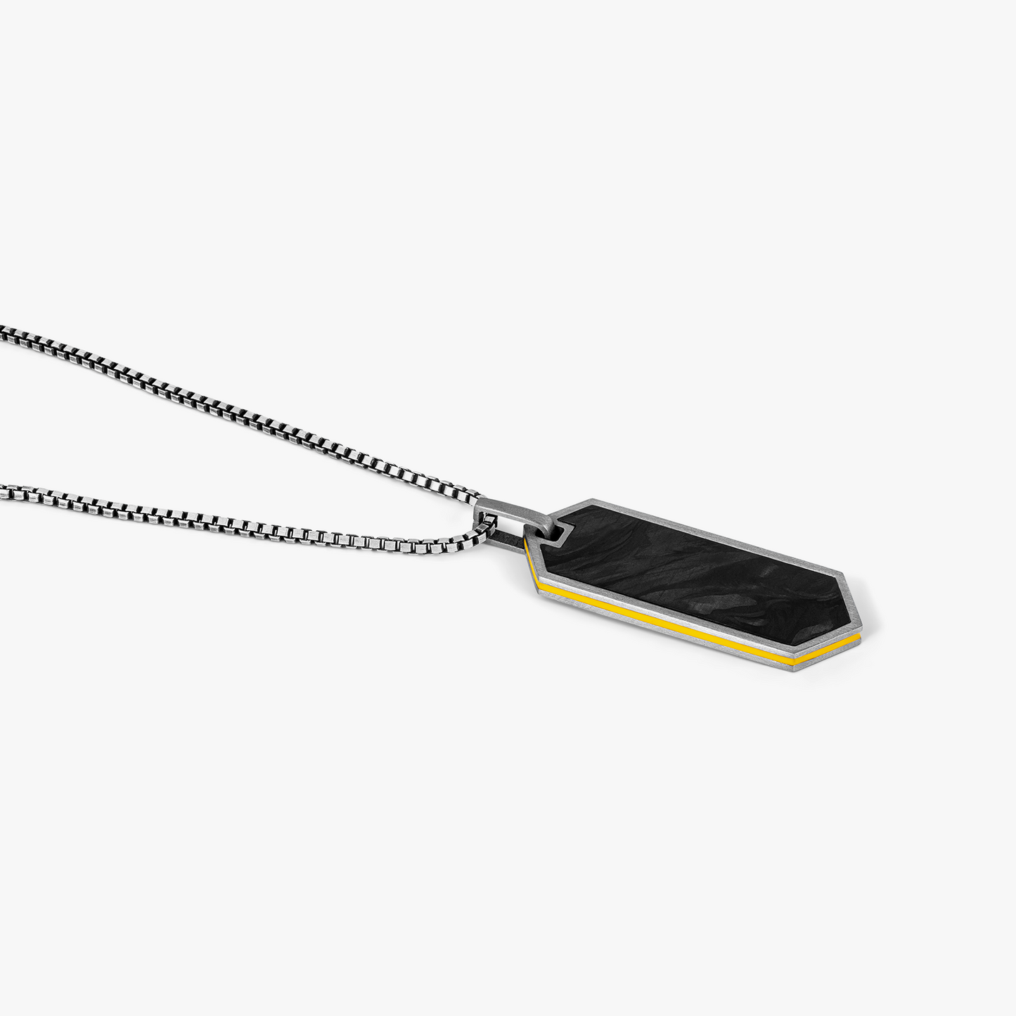 Automobili Lamborghini Hex Necklace In Titanium With Forged Carbon Fibre