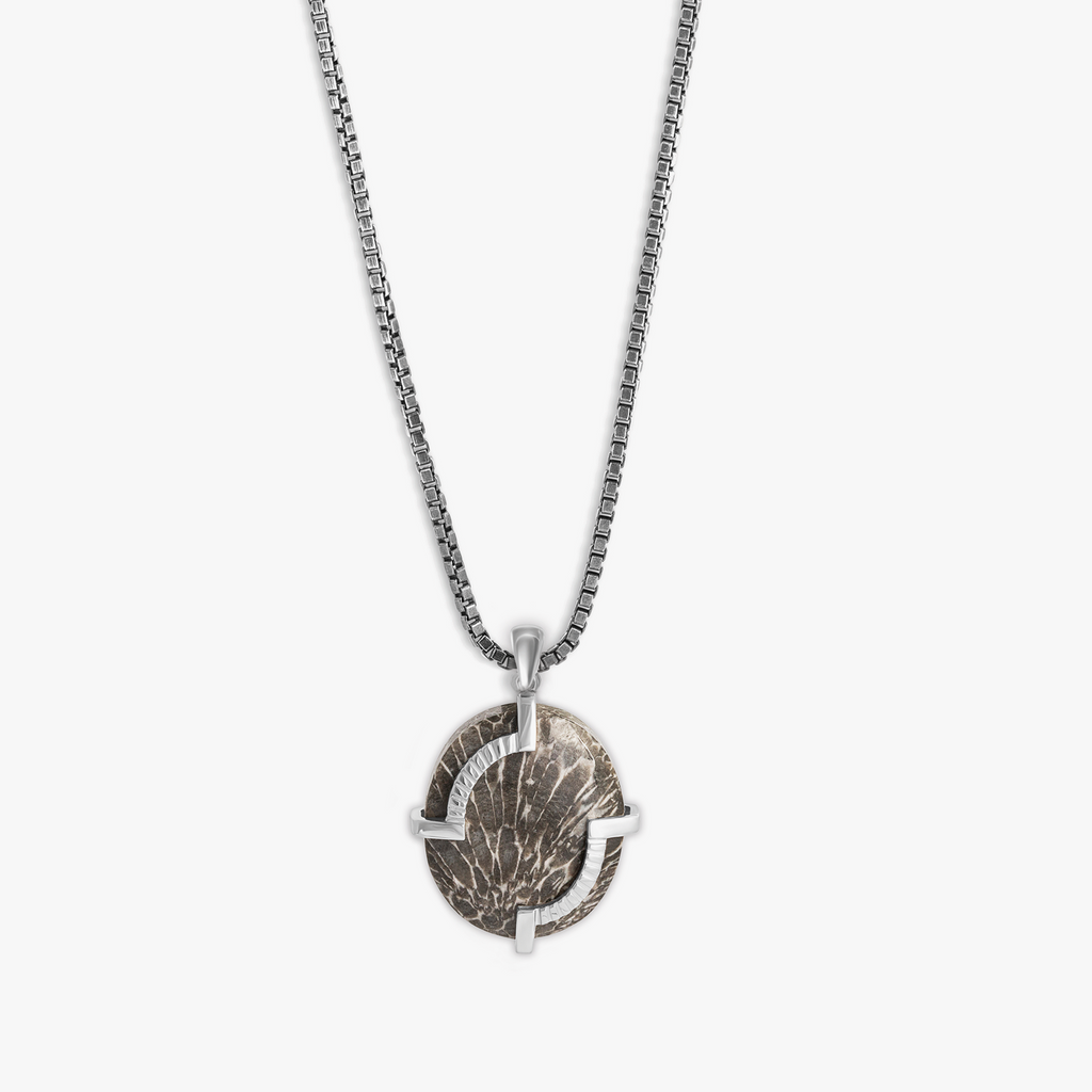 Bryozoan Pebble Necklace in Sterling Silver (Limited Edition) – Tateossian