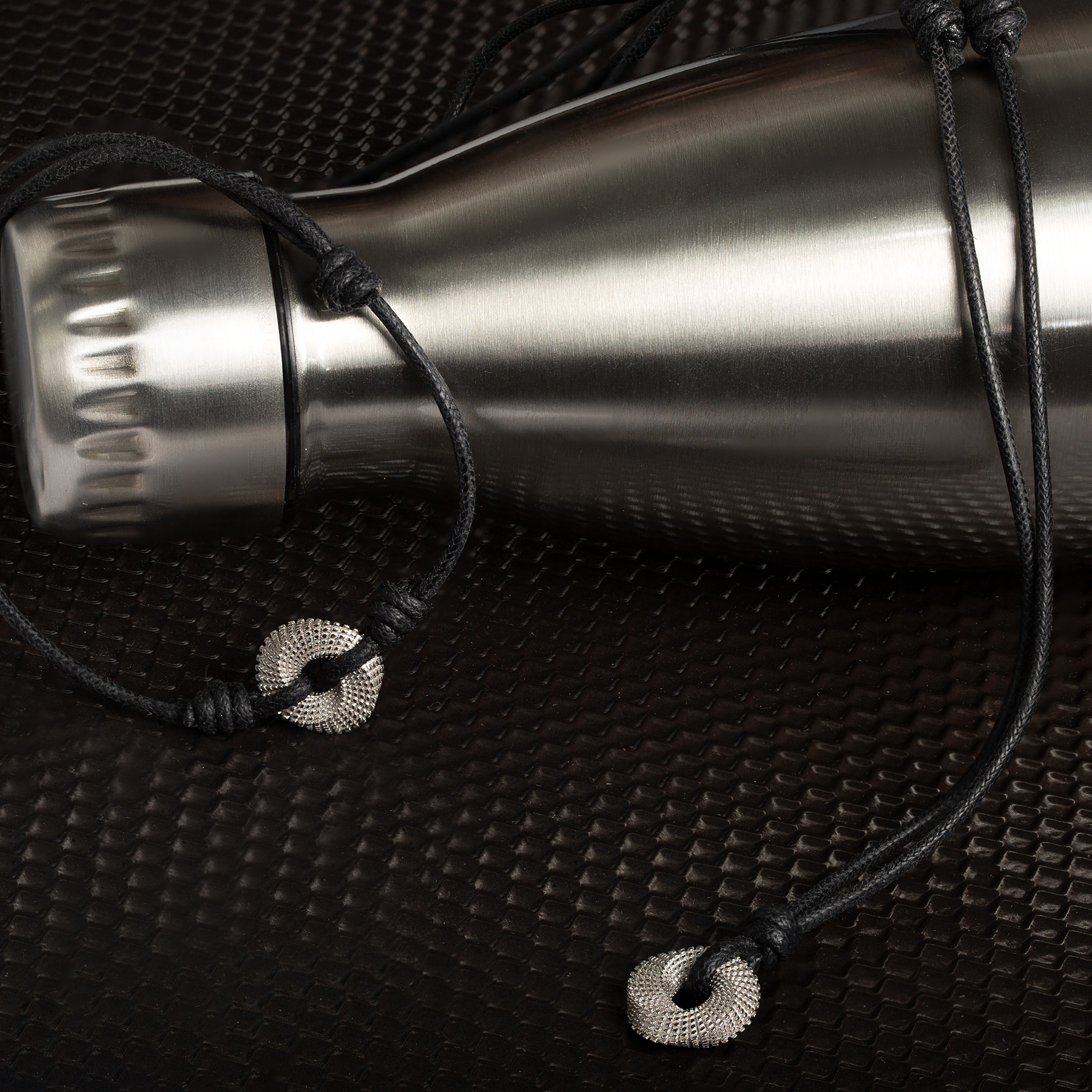 Mobius Knot Wax Cord Necklace in Black