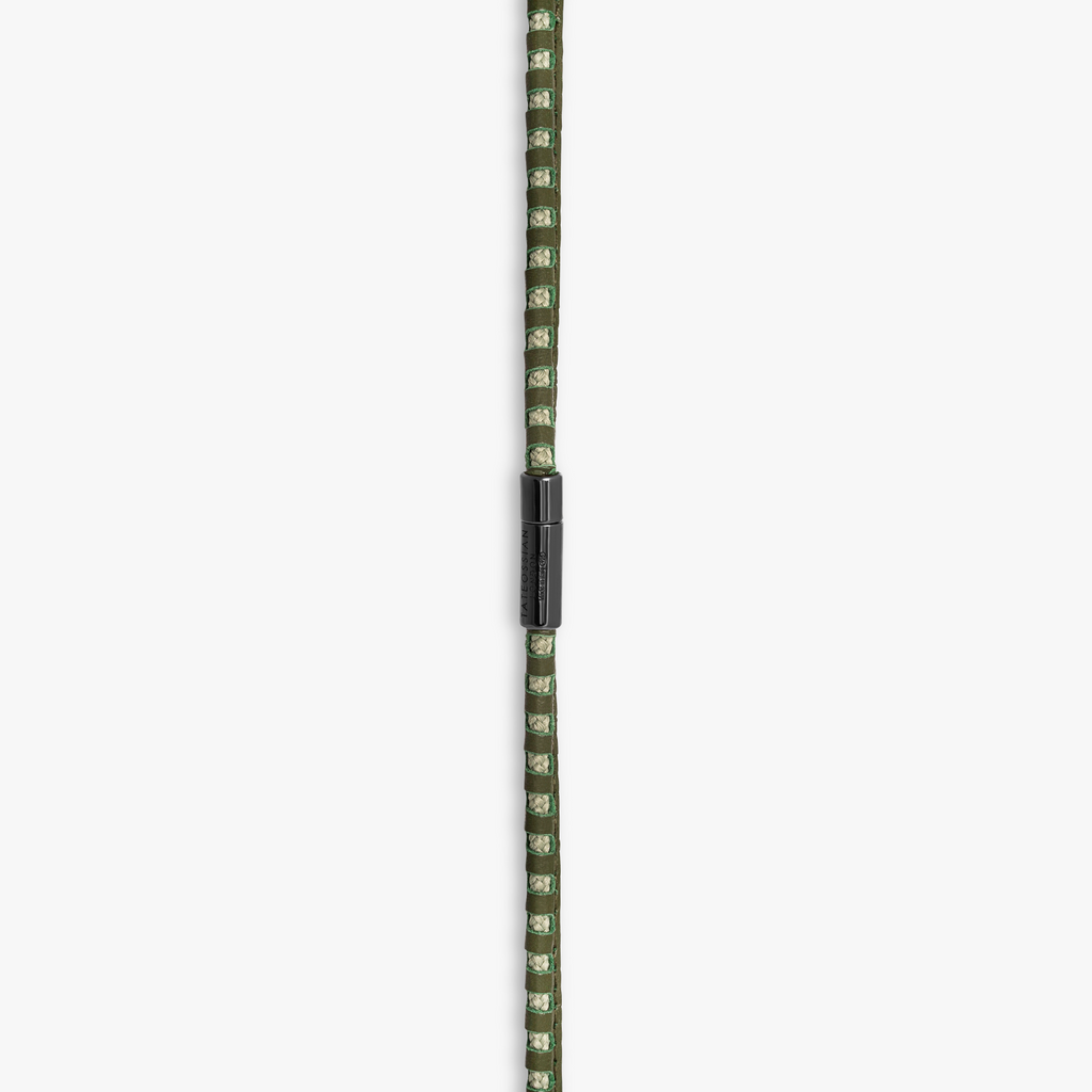Mini Pop Perforated Pelle Necklace in Khaki Green