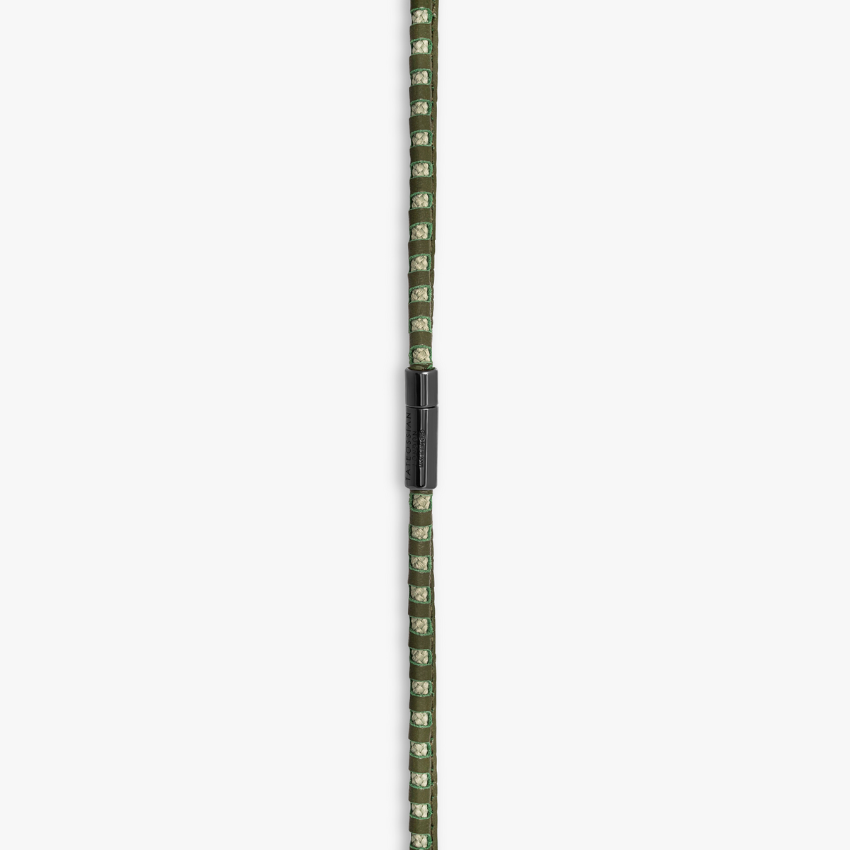 Mini Pop Perforated Pelle Necklace in Khaki Green