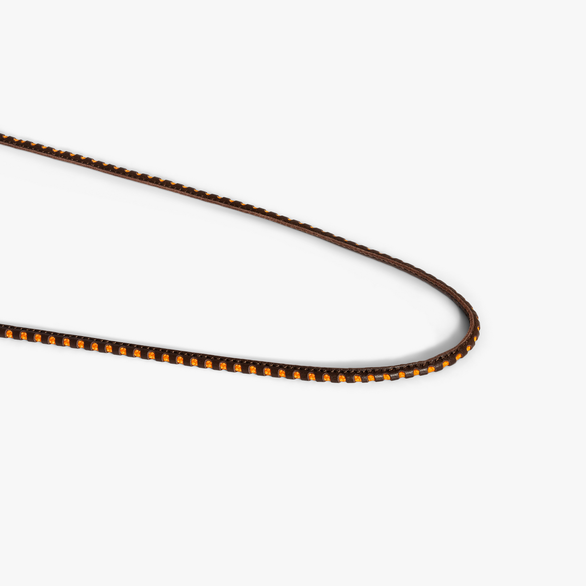 Mini Pop Perforated Pelle Necklace in Brown