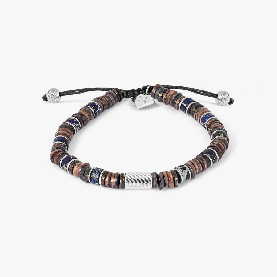 THOMPSON Jasper Blend Beaded Bracelet With Stainless Steel
