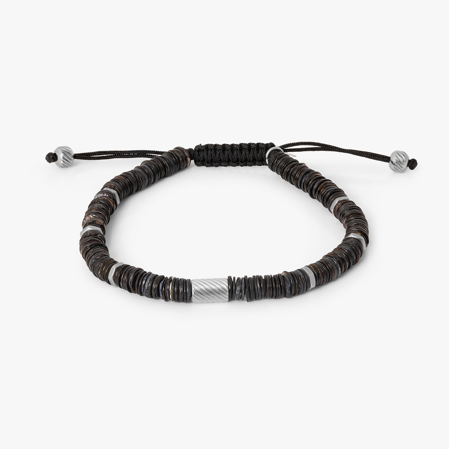 THOMPSON Macrame Shell Bracelet In Black