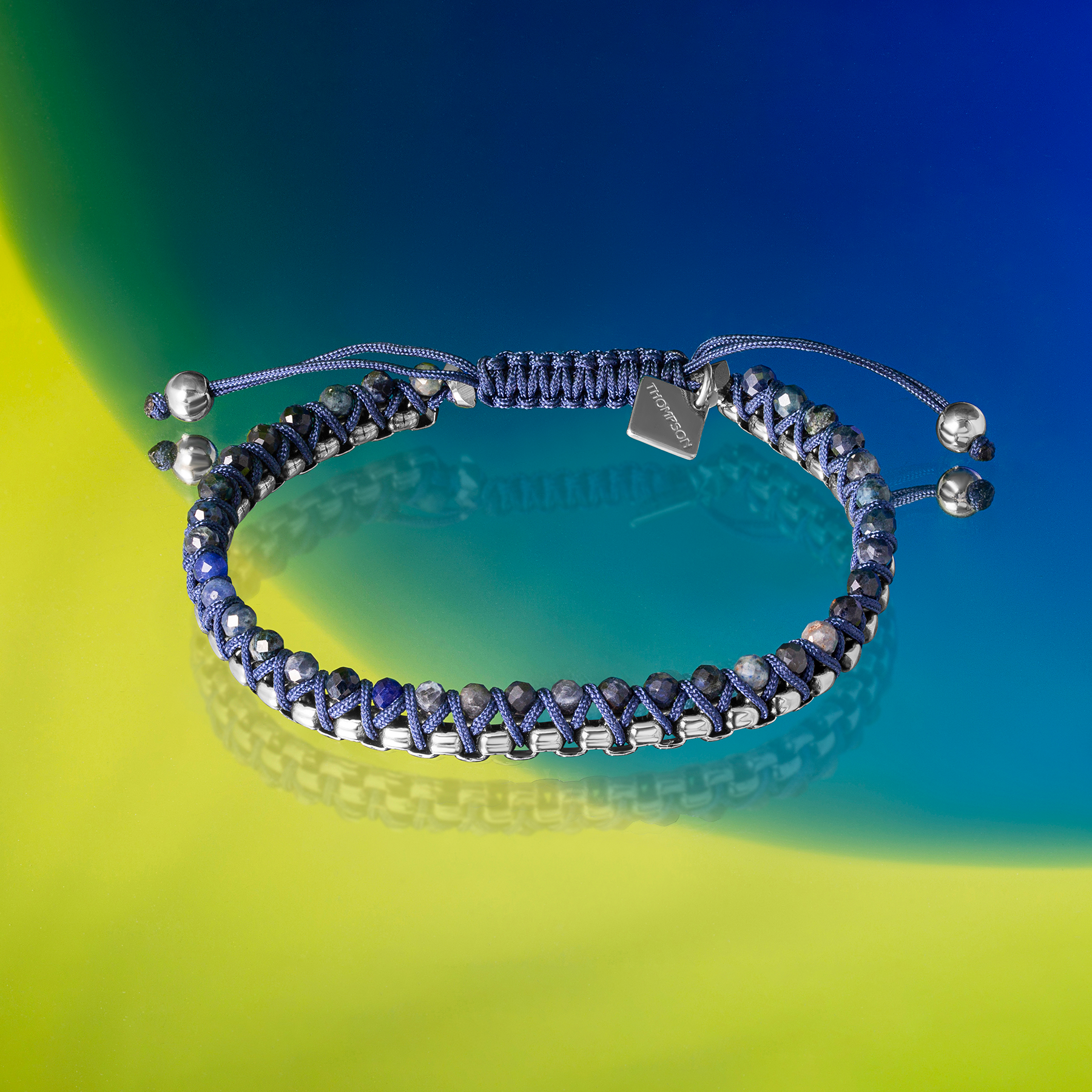 THOMPSON Macrame Friendship Knot Bracelet With Blue Sodalite
