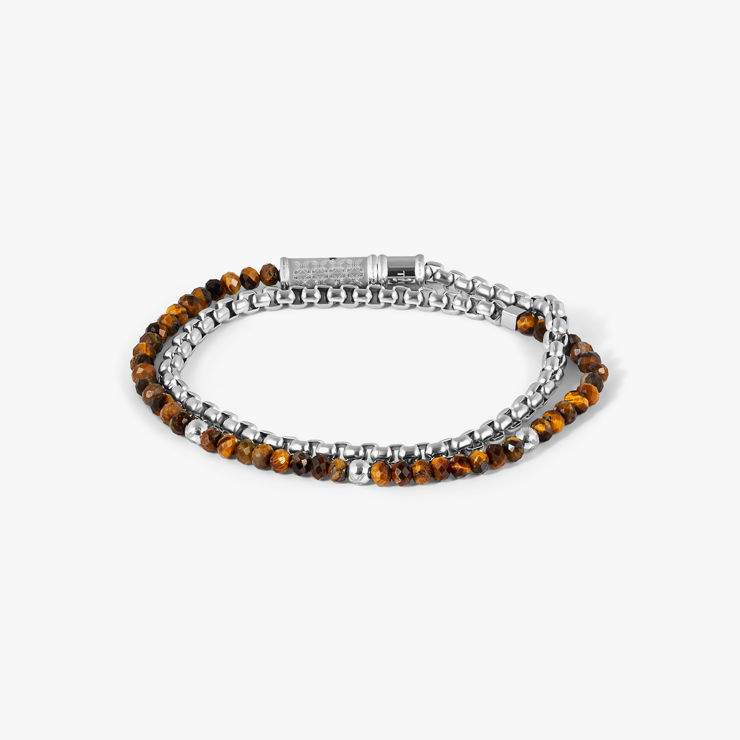 THOMPSON Lucky Clover Double Wrap Bracelet With Tiger Eye