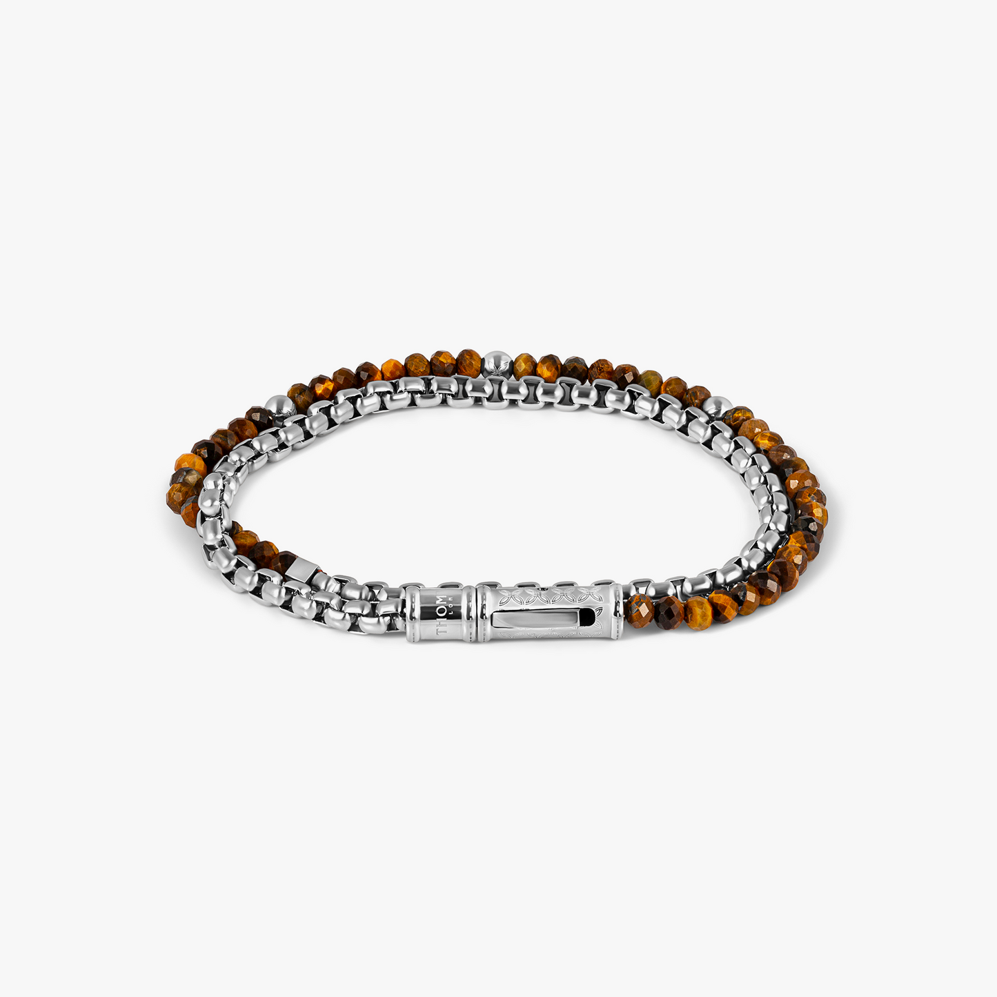 THOMPSON Lucky Clover Double Wrap Bracelet With Tiger Eye