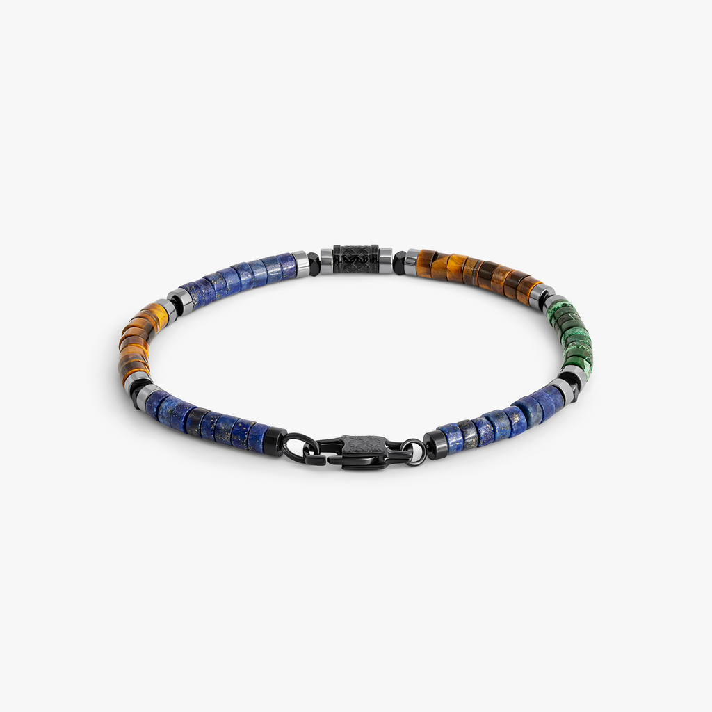 THOMPSON Multi Silver Clover Multicolour Beaded Bracelet