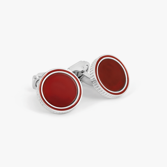 THOMPSON Tambor Cufflinks With Red Jade