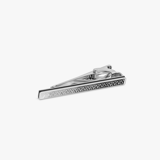 THOMPSON Cairo Pyramid Tie Clip With Grey Enamel
