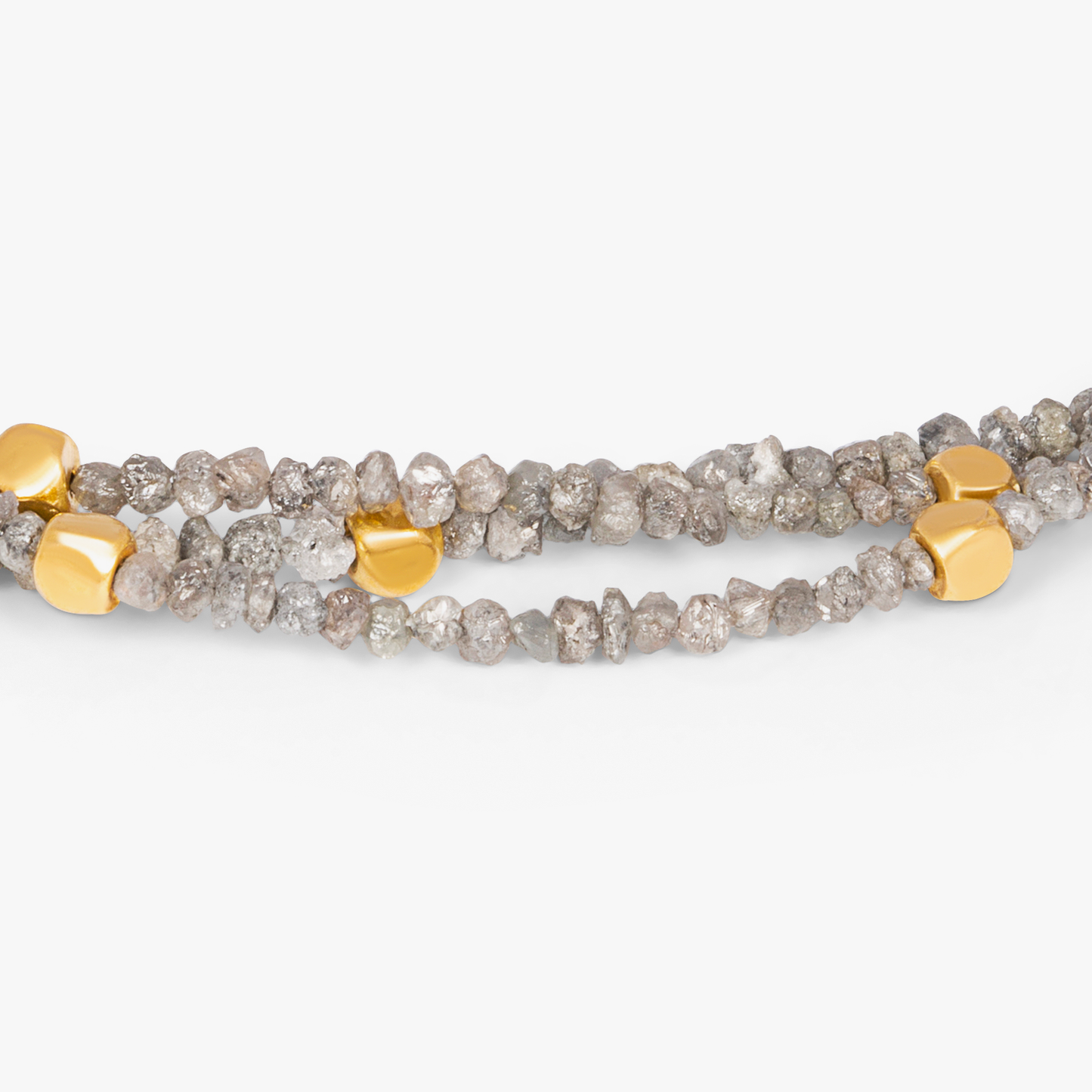 Rough grey diamond bracelet with 18k gold