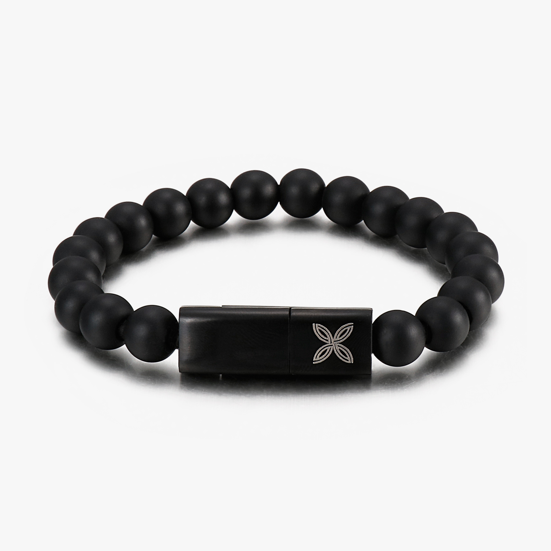 THOMPSON Lightning USB bracelet with onyx beads