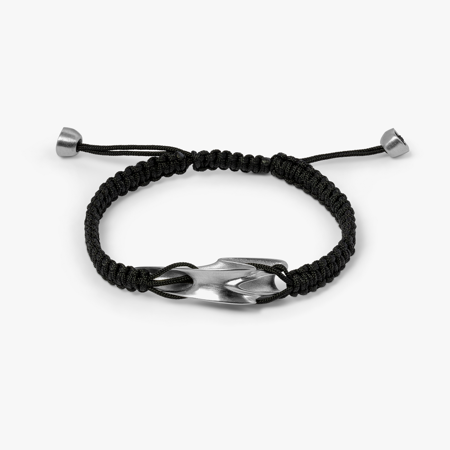 ZAHA HADID DESIGN Tyne bracelet in brushed Palladium and black macrame