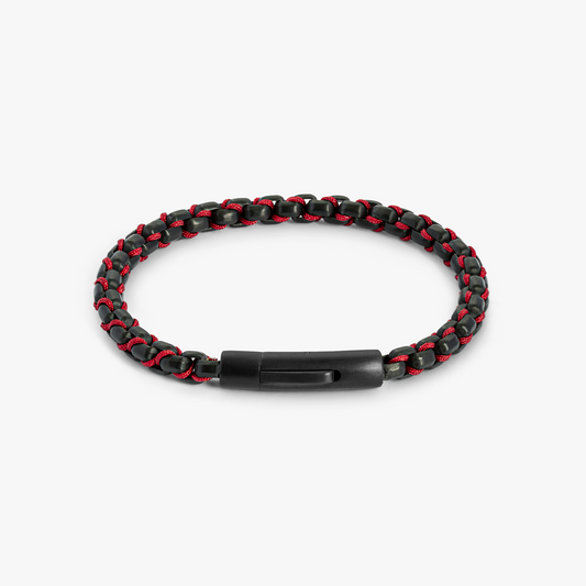 Thompson Red cord Box Chain Bracelet
