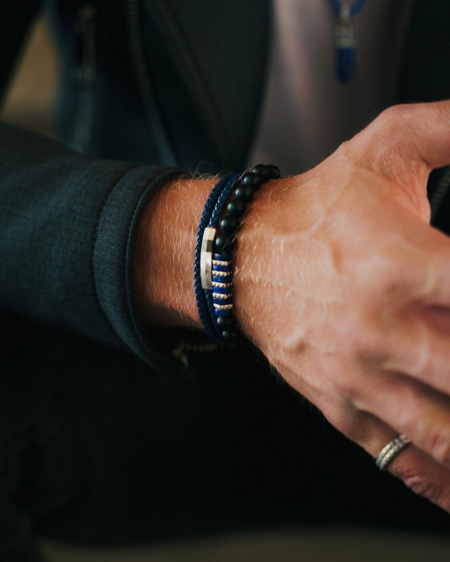 Giza Bracelet In Brown Tiger With Stainless Steel