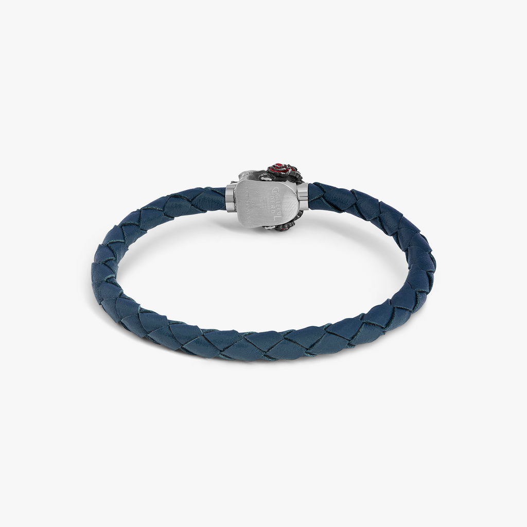 Gothic Skull Pop Bracelet in Navy Blue