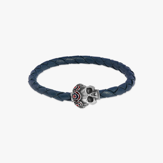 Gothic Skull Pop Bracelet in Navy Blue