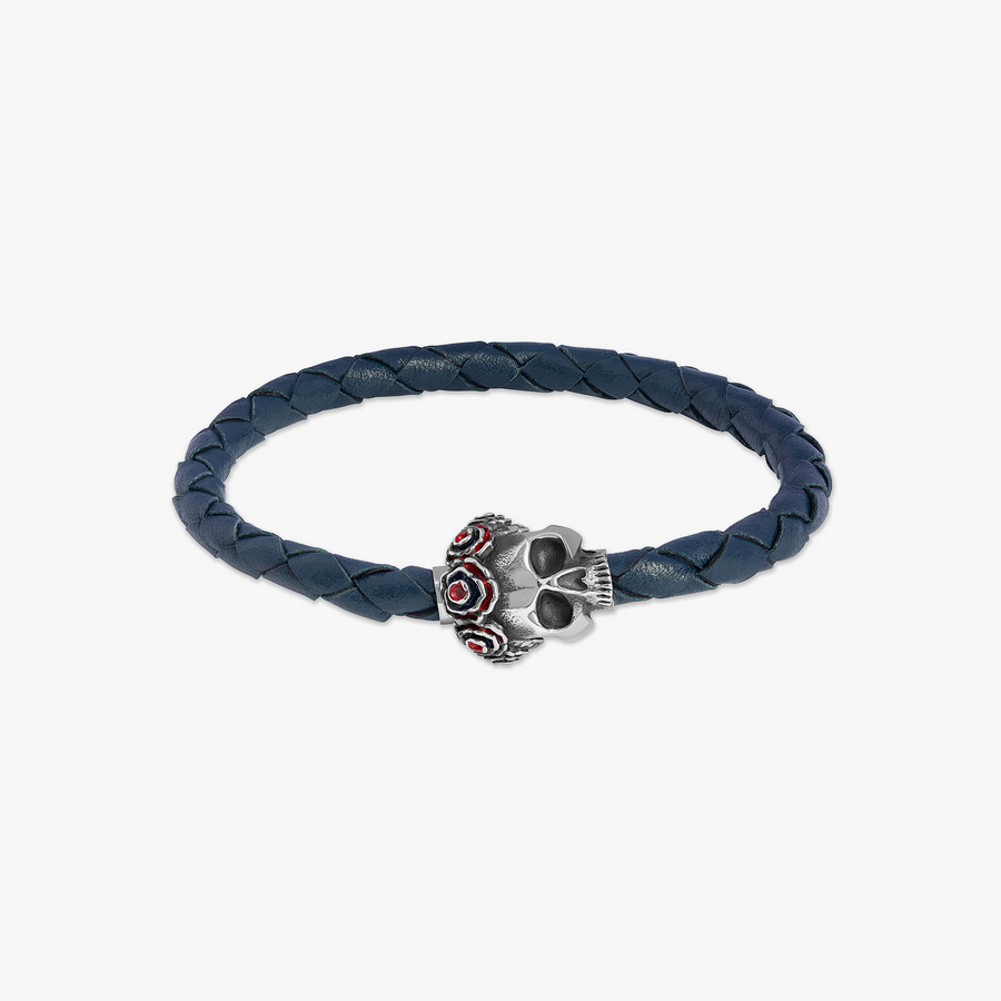 Gothic Skull Pop Bracelet in Navy Blue