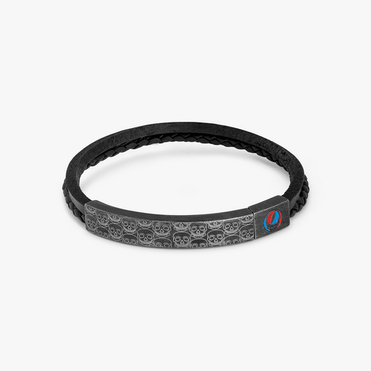 Gothic Roses Skull Slide Bracelet