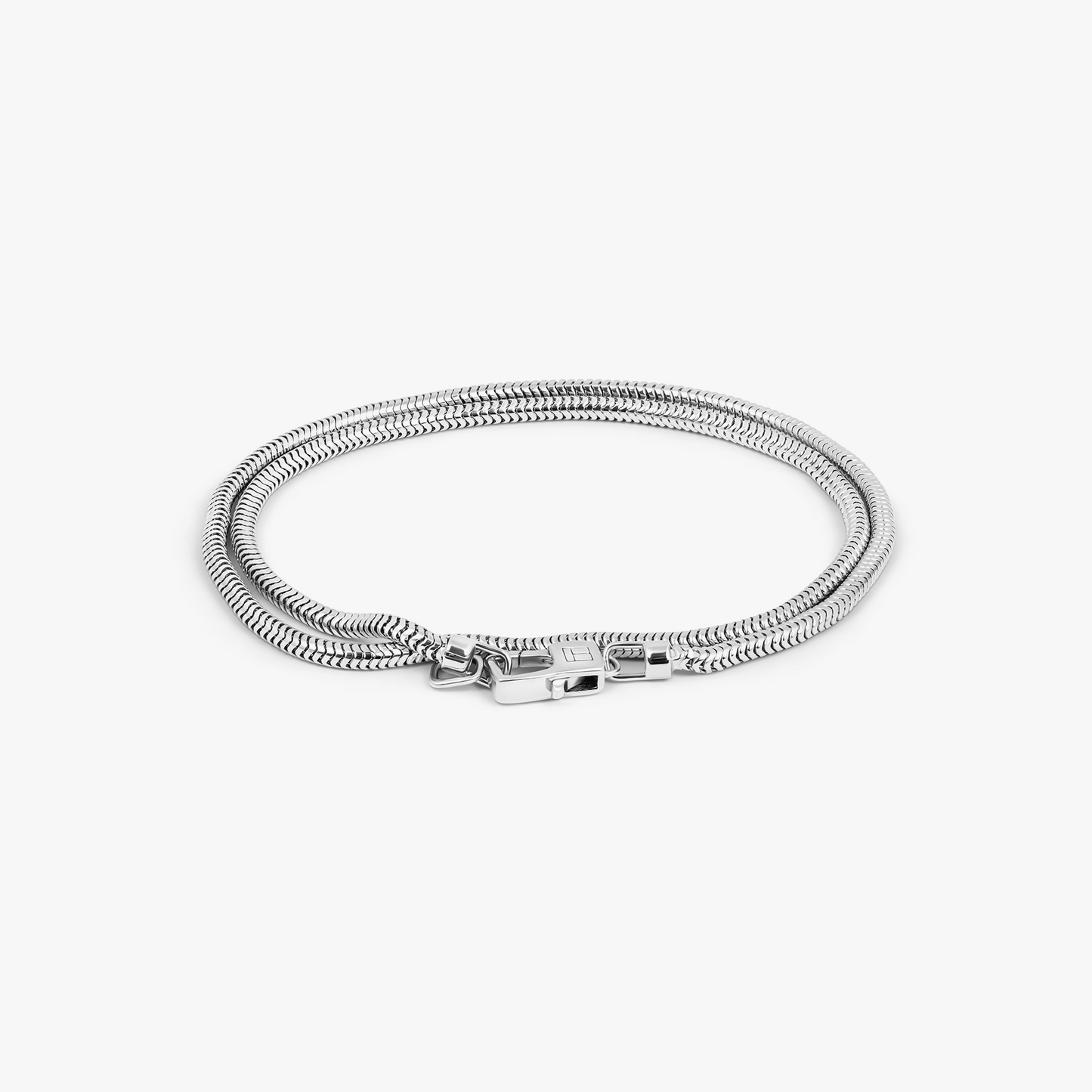 Serpente Chain Bracelet In Rhodium Plated Silver- 2.4MM