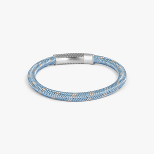 Charles Click Chalif Enamelled Copper Bracelet in Rhodium Silver with Sky Blue