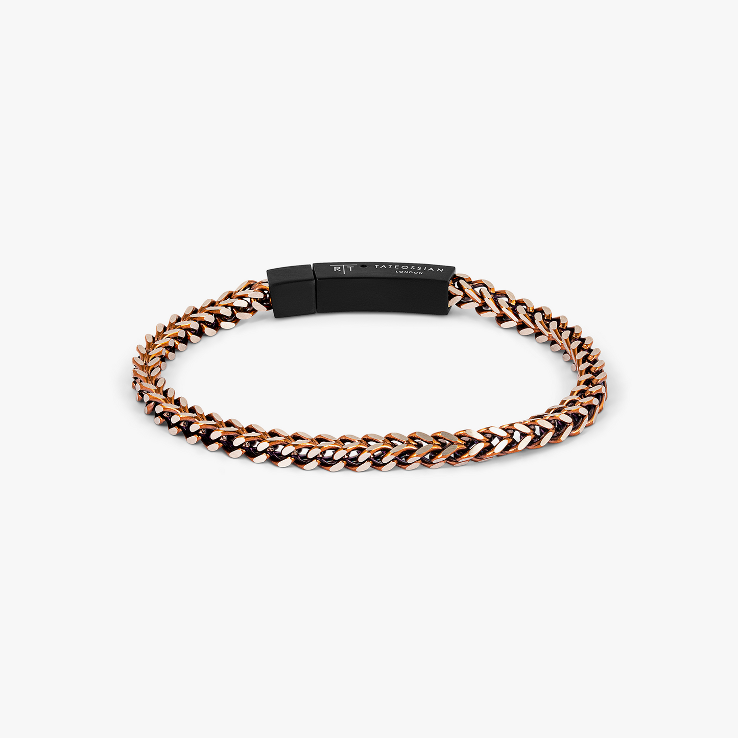 Chevron Click Bracelet In Matte Black Brown