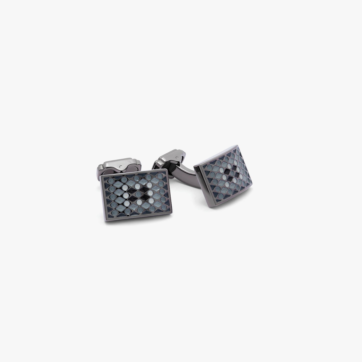 Thompson Diamond Pattern Cufflinks in Gunmetal Plated