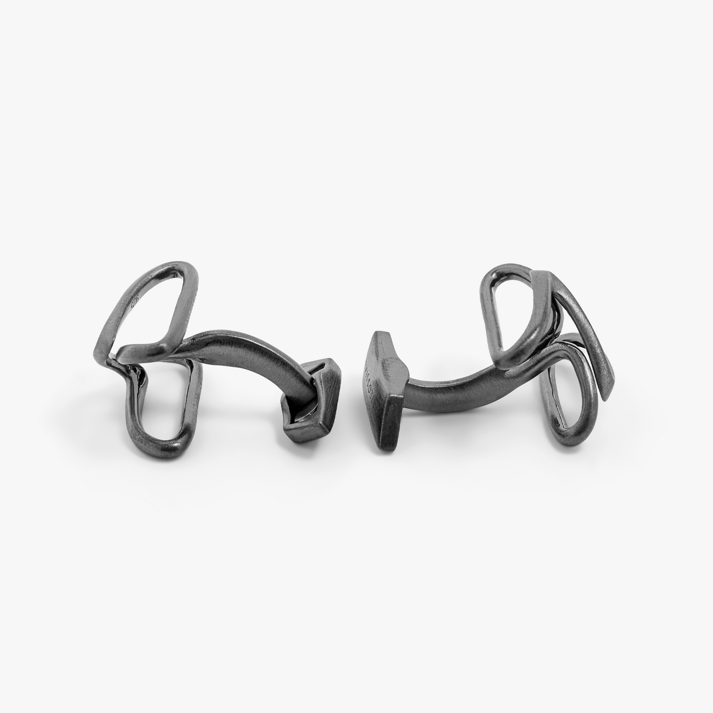 Flowa cufflinks in brushed black ruthenium plated sterling silver