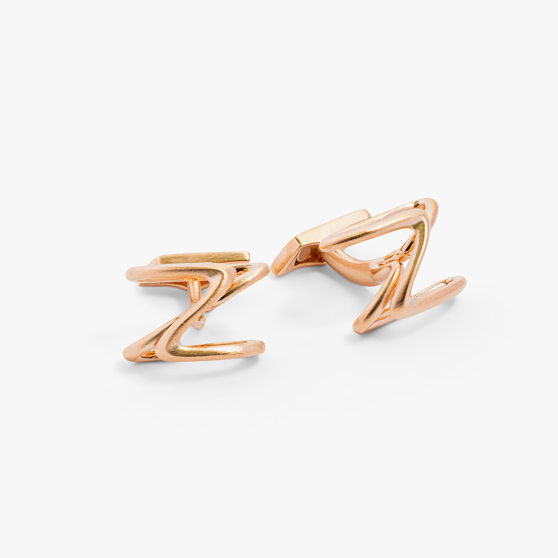 Flowa cufflinks in brushed Rose Gold plated sterling silver