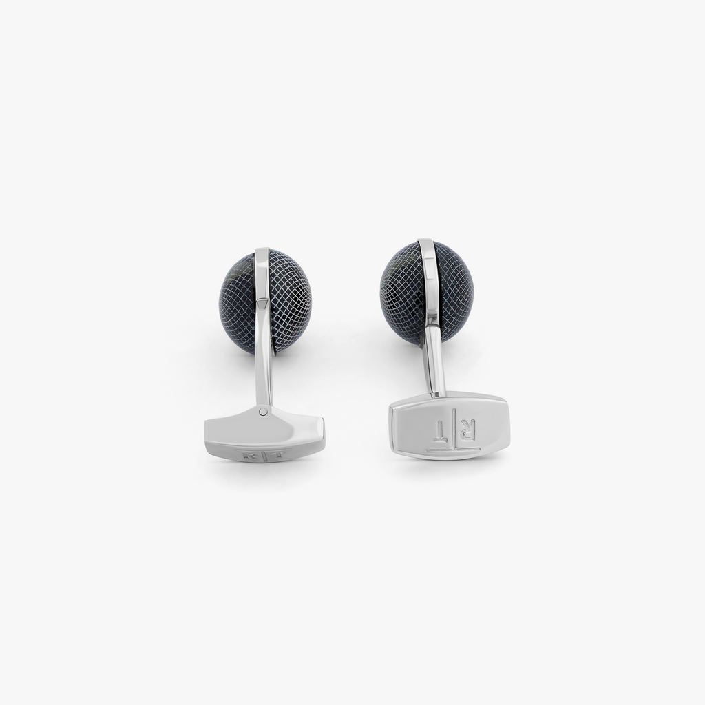 Guilloche Sphere Semi Cufflink