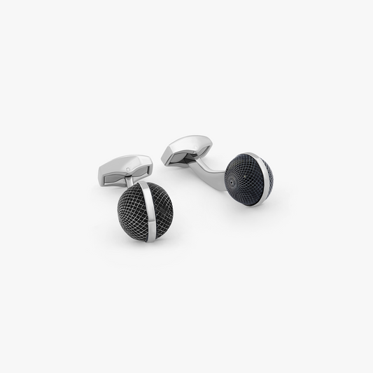 Guilloche Sphere Semi Cufflink