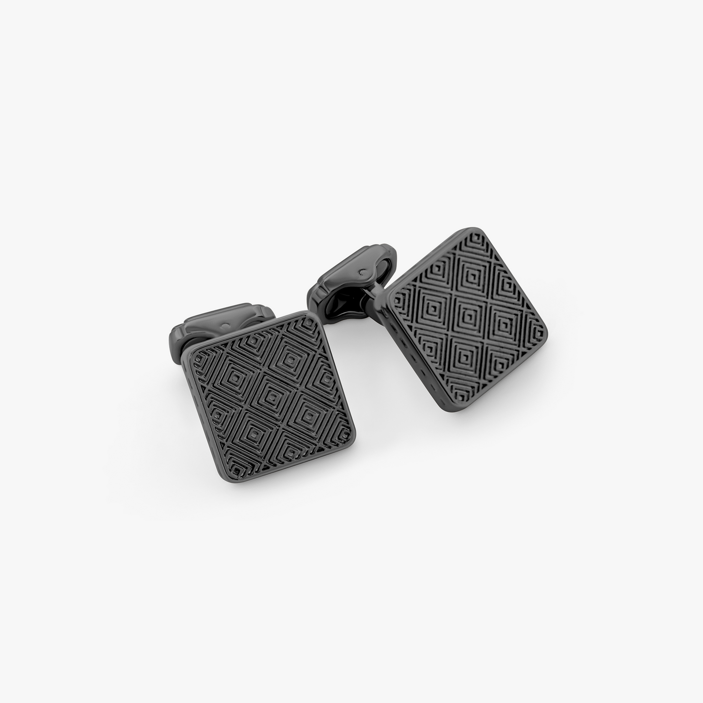Thompson diamond design Cufflink with palladium and gunmetal plated