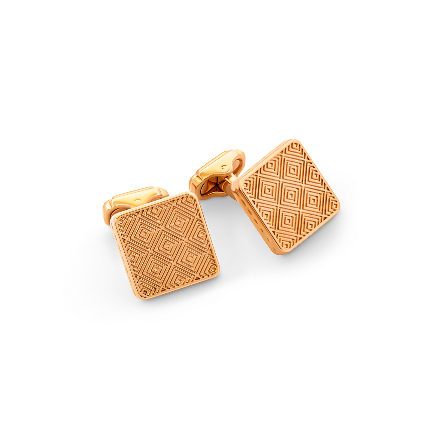 Thompson Diamond pattern Cufflink in rose gold plated