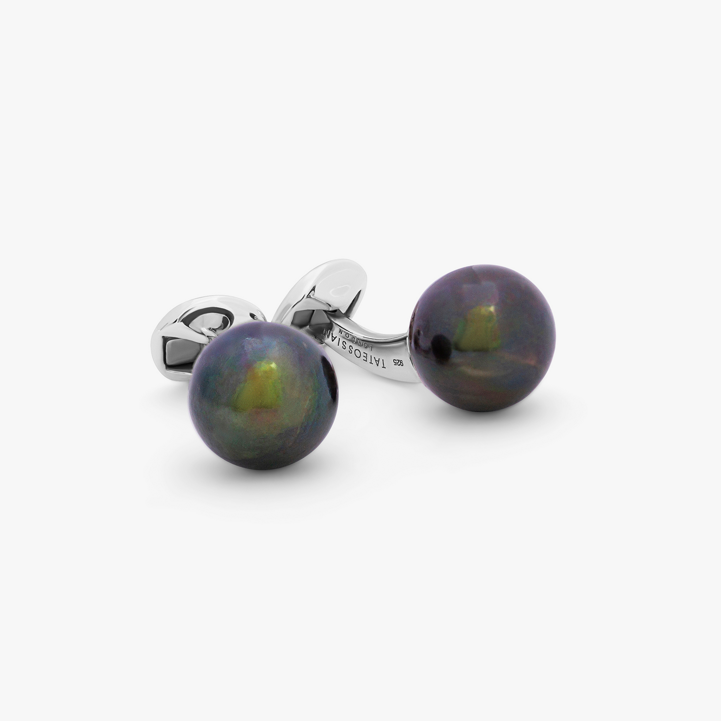 Black Rhodium Plated Sterling Silver Freshwater Pearl Cufflinks