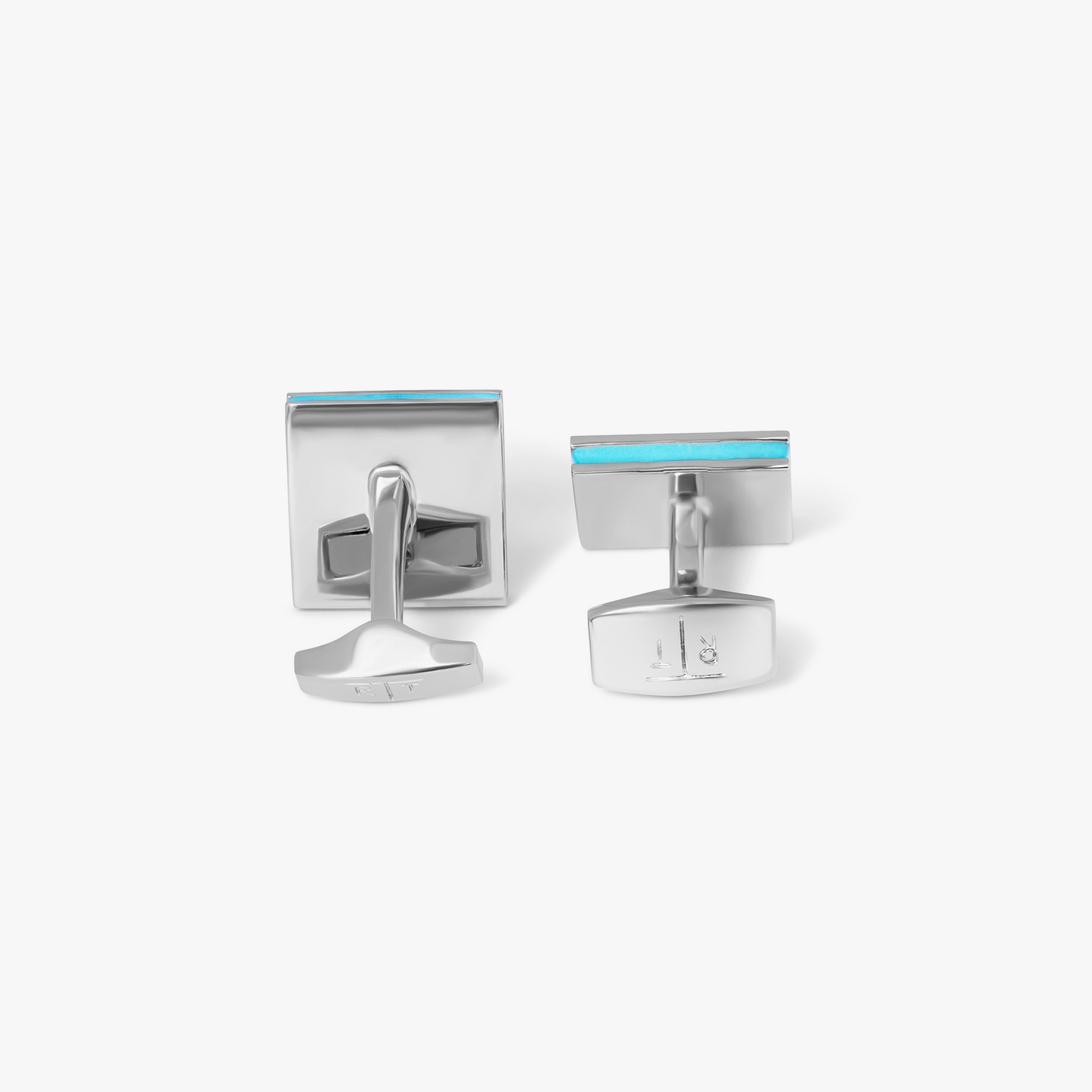 Blue Palladium Plated Quadrato Semi-Precious Cufflinks