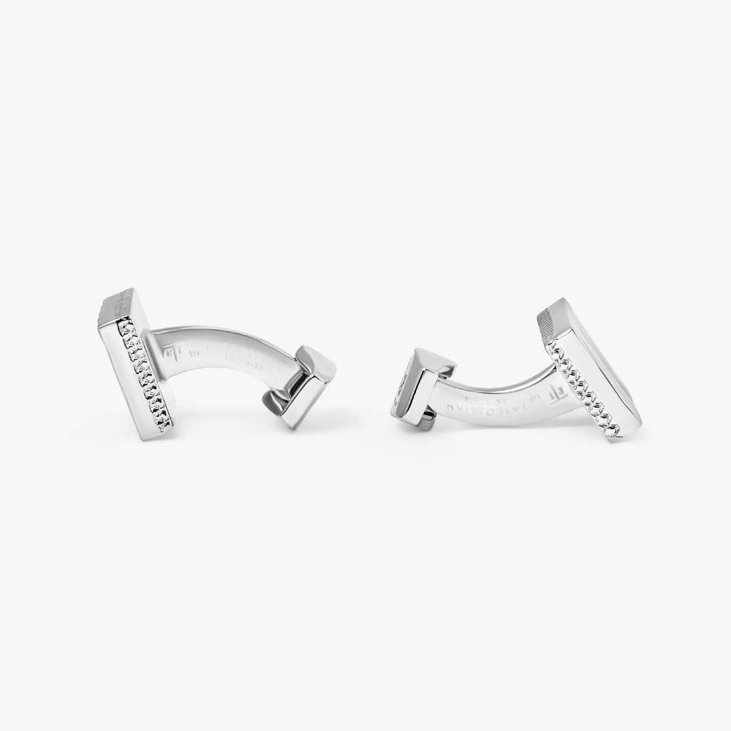 Silver Palladium Plated Zen Garden Cufflinks