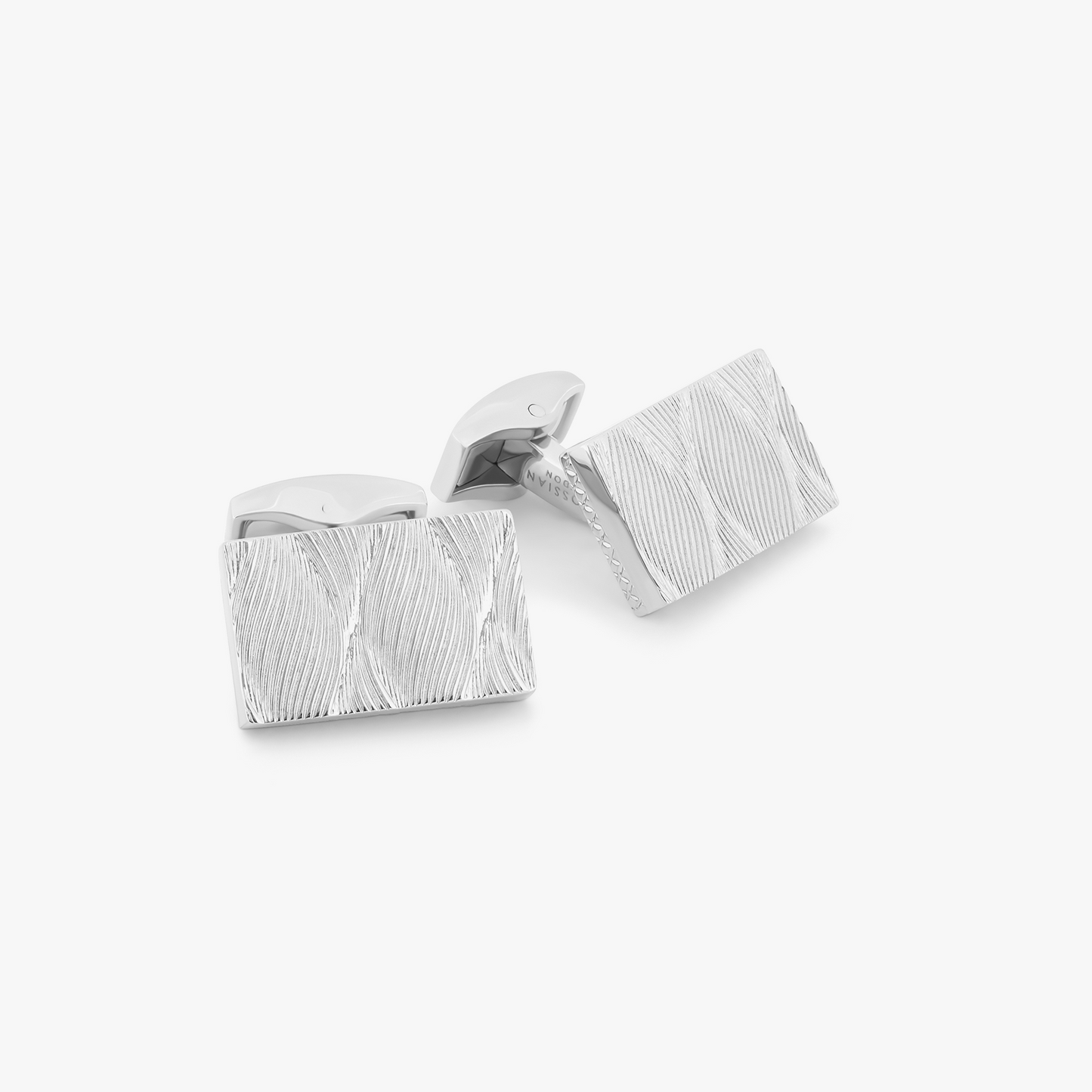 Silver Palladium Plated Zen Garden Cufflinks
