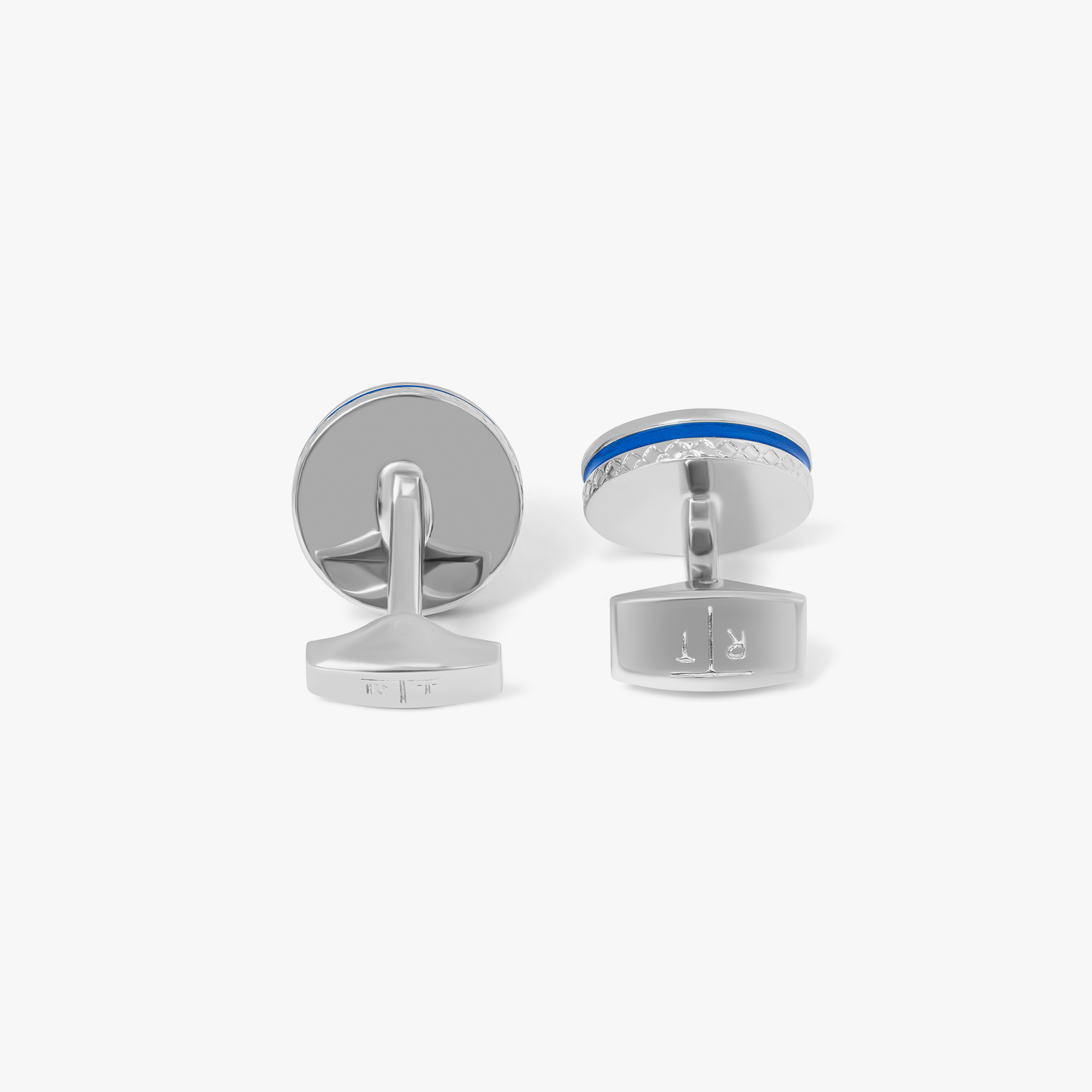 Blue Palladium Plated Lhasa Mandala Cufflinks