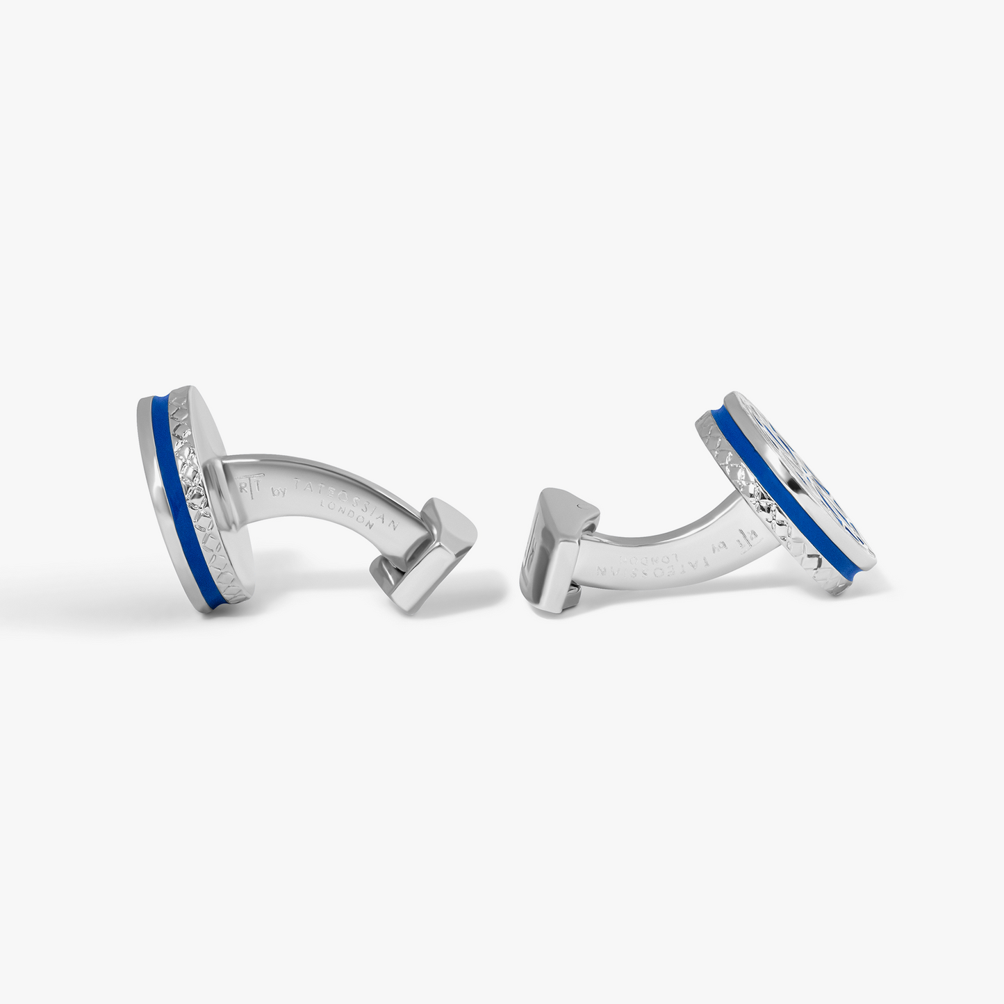 Blue Palladium Plated Lhasa Mandala Cufflinks