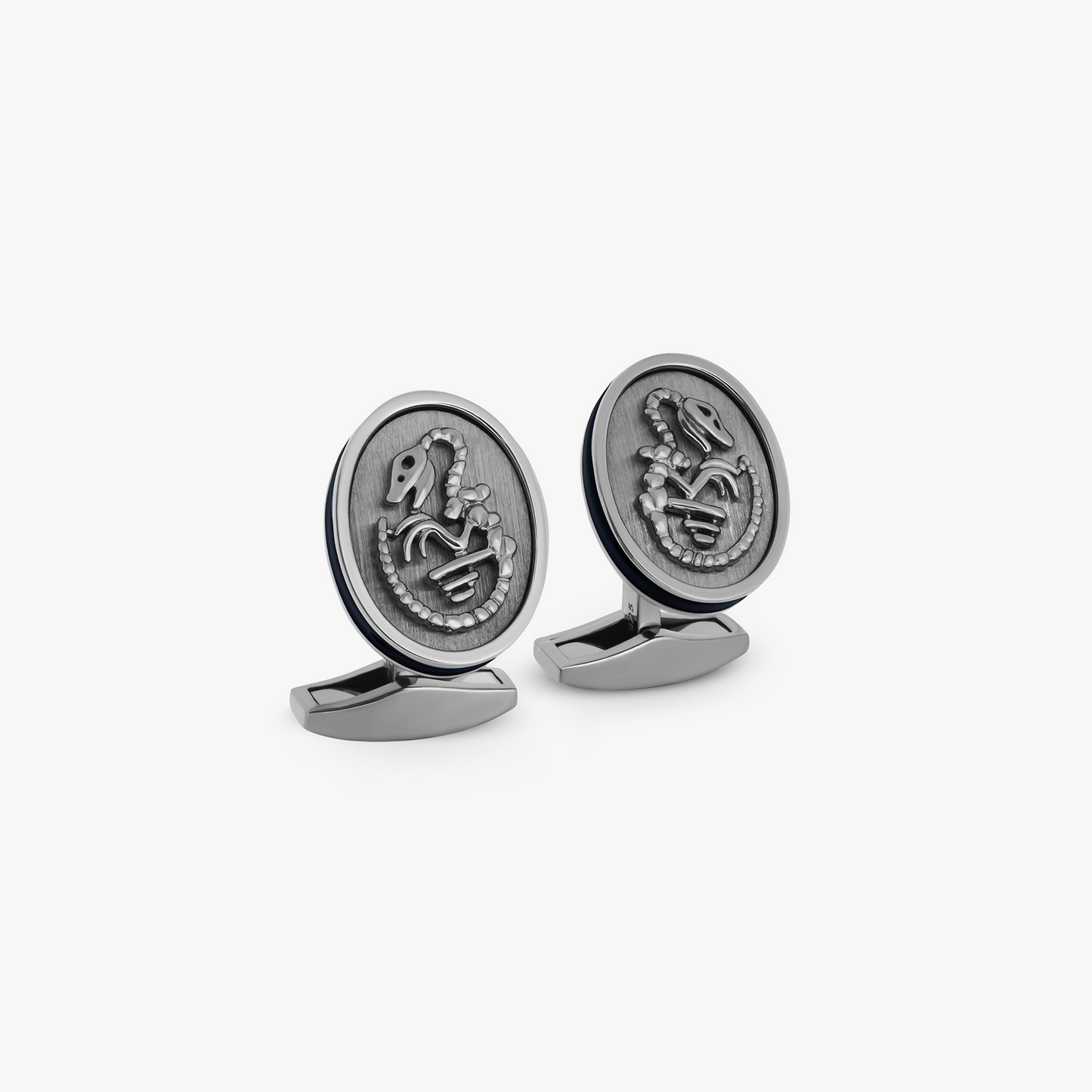 Jurassic Dinosaur Cufflinks In Black Rhodium Silver  