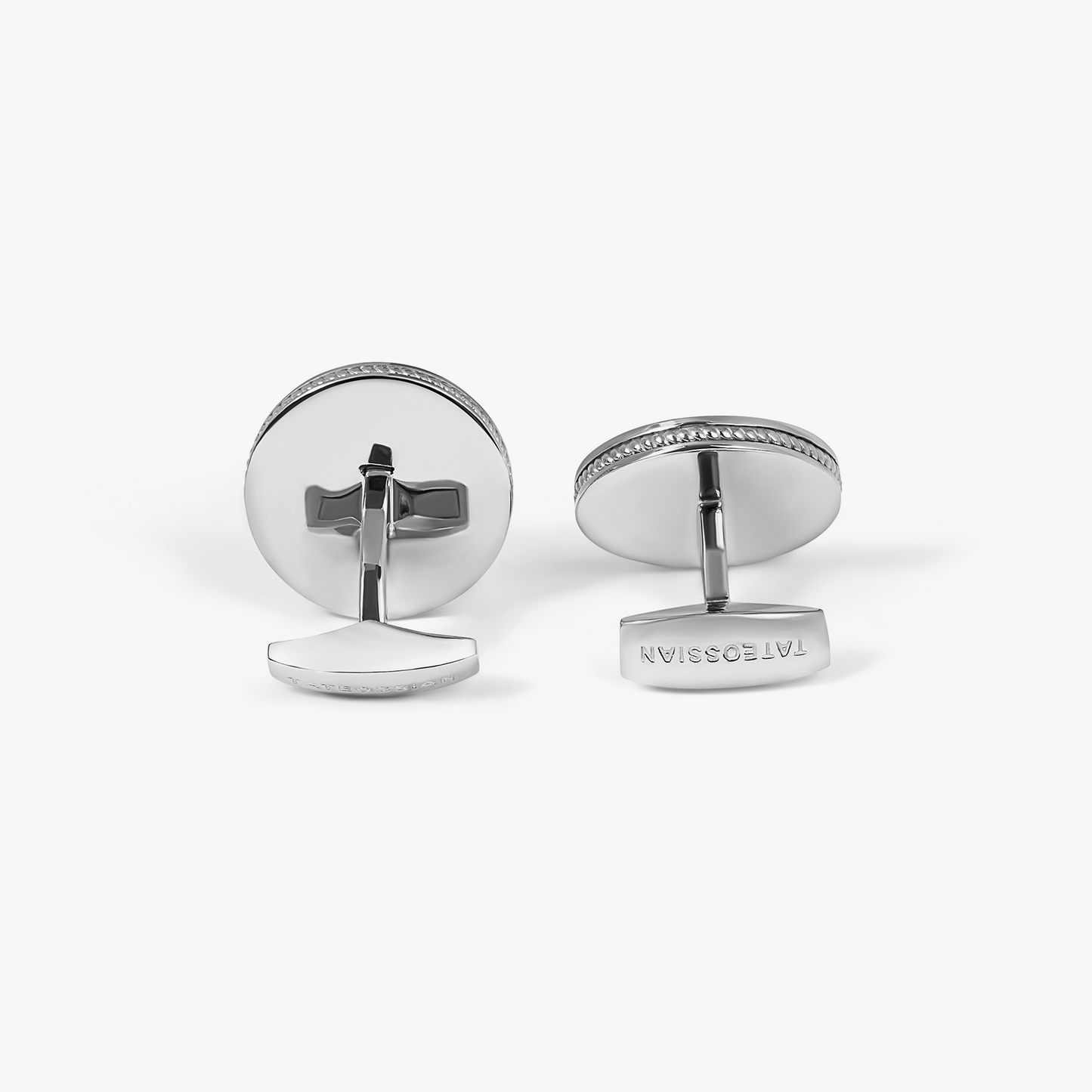 Silver Rhodium Plated Silver Auspicious Coin Cufflinks