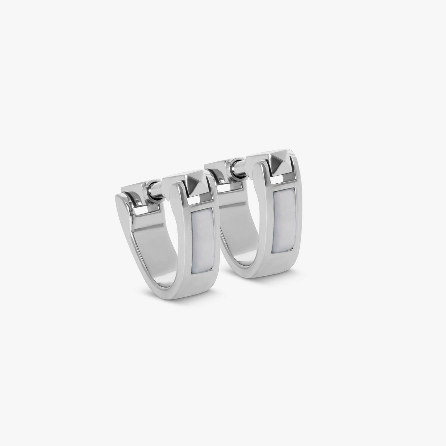 Wrap Around Cufflinks In White Mop With Rhodium Silver (Limited Edition)