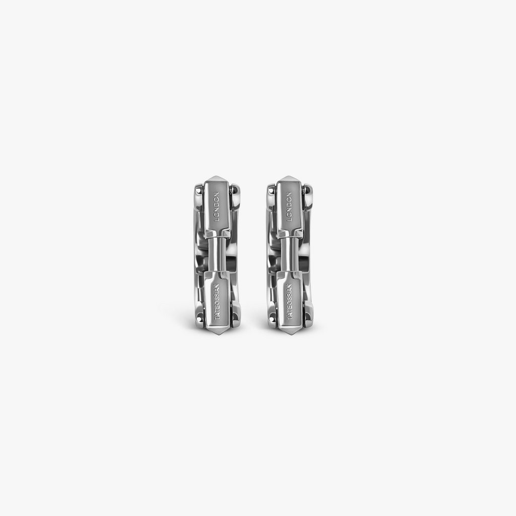 Wrap Around Cufflinks In Black Mop With Rhodium Silver (Limited Edition)