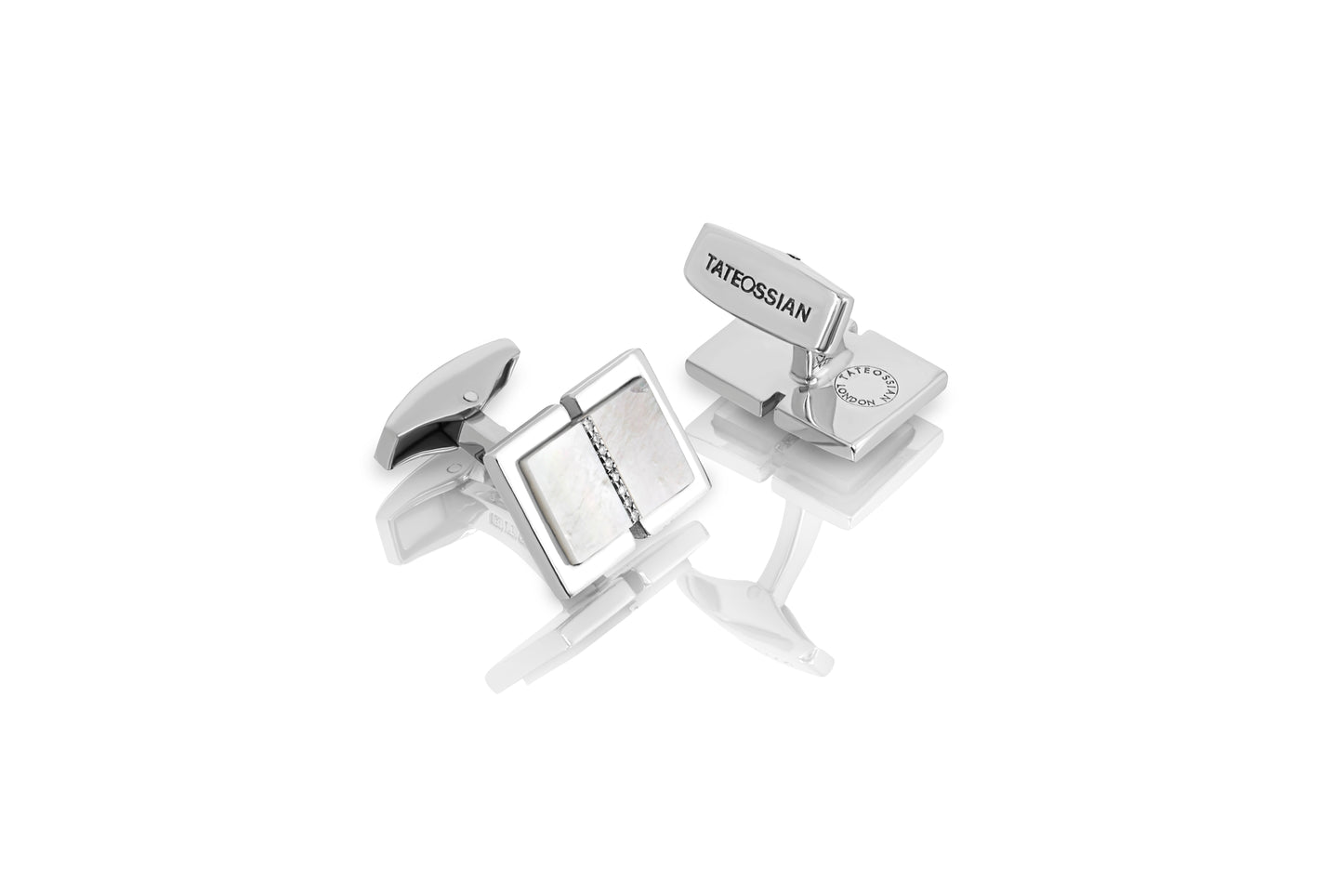 Sartorial Cufflinks In Sterling Silver With Diamonds