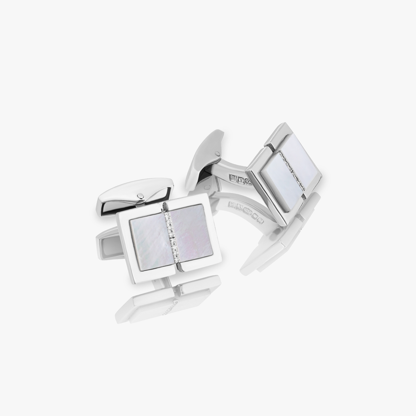 Sartorial Cufflinks In Sterling Silver With Diamonds