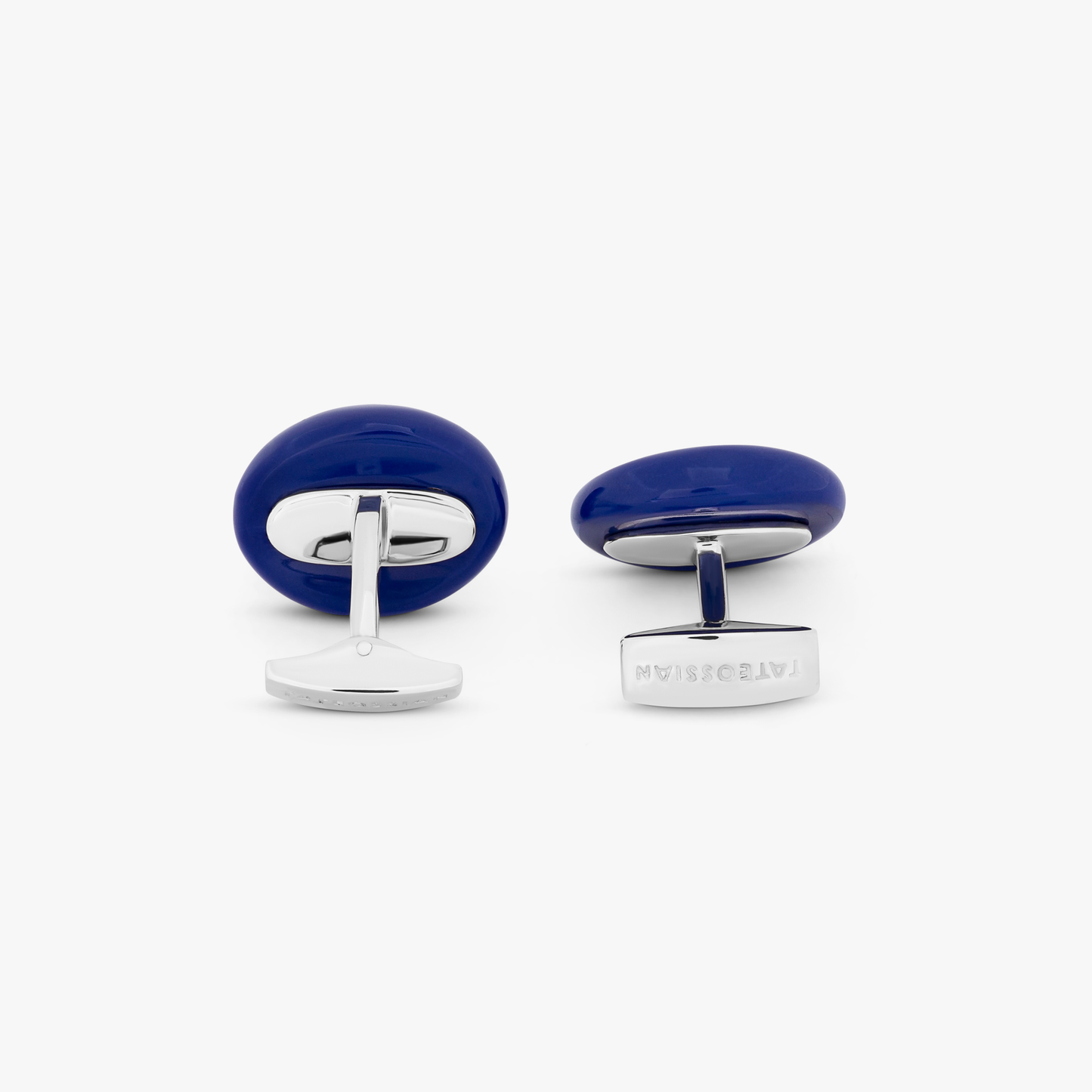 Cable Marine Link silver cufflinks with blue lapis