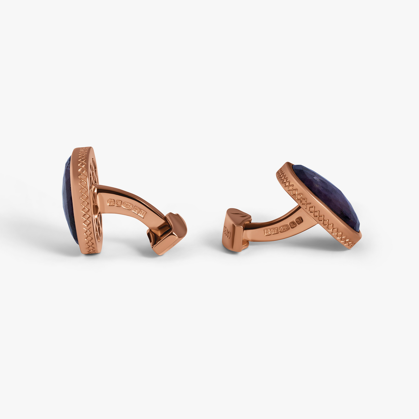 Rose Gold Plated Red Faceted Bezel Cufflinks (Limited Edition)