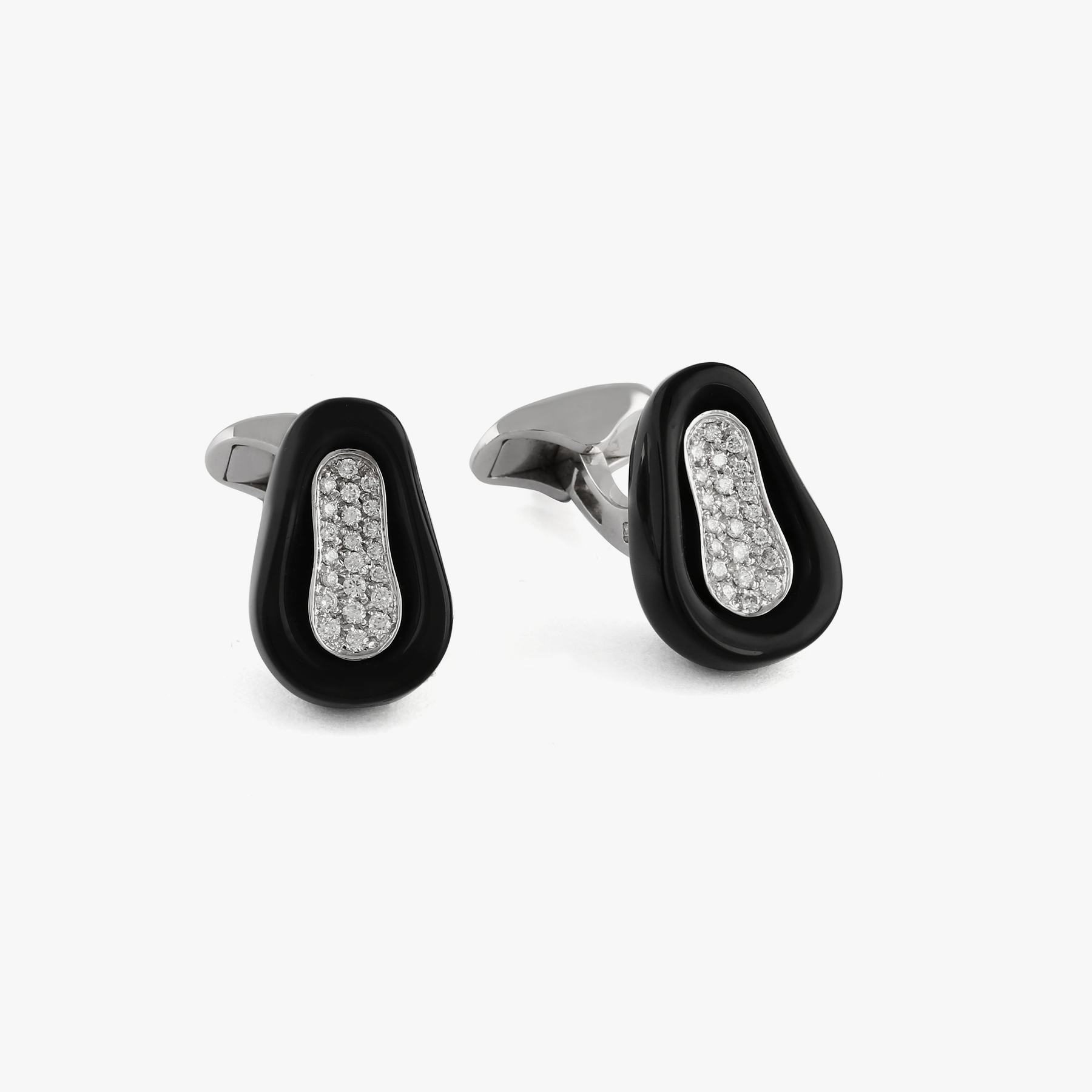 Harmony 18K Rose Gold Onyx and White Diamond Cufflinks