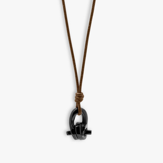 Thompson Twisted Knot Necklace in Brown